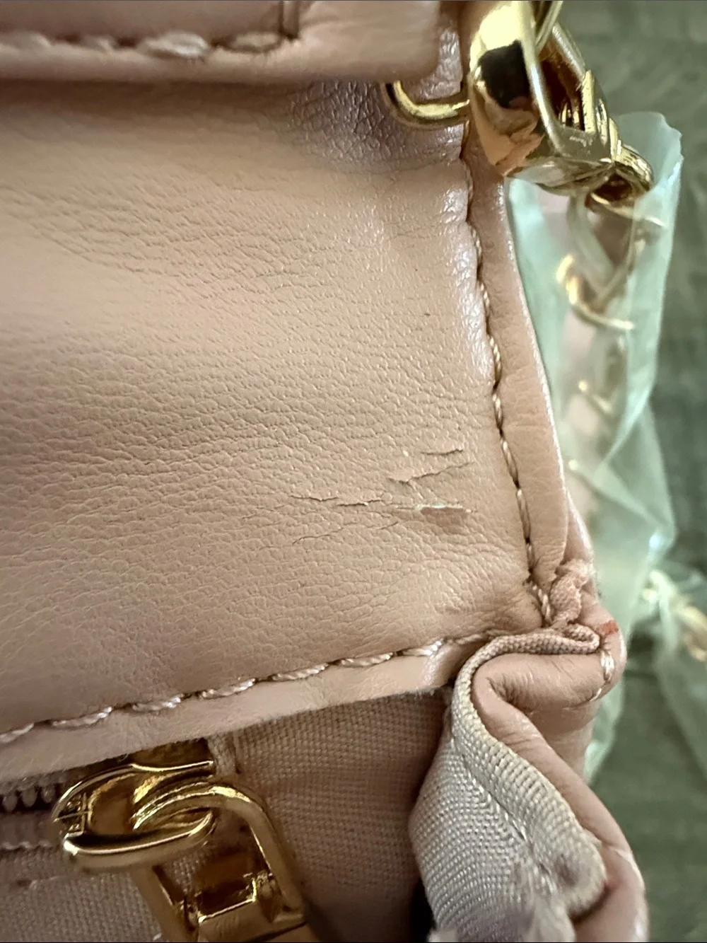 Badgley Mischka Dusty Pink Chevron Quilted Crossbody - Vegan Leather - New!!
